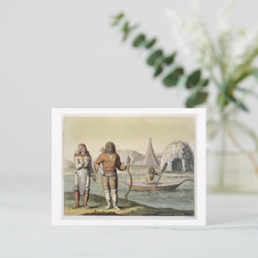 Eskimos in Hudson Bay von 'Le Costume Ancien et Postkarte (Stehend Vorderseite)