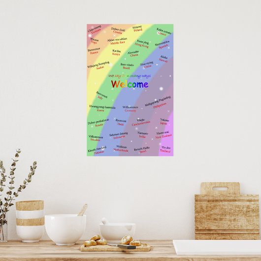 ESL Bright and Colorful Multicultural Poster (Küche)