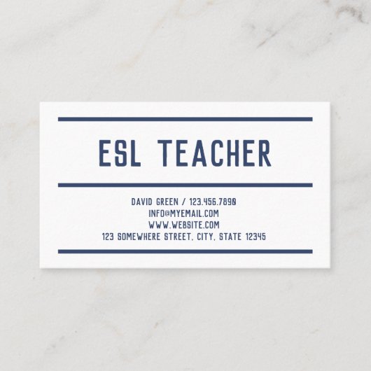 ESL Englisch Visitenkarte (Vorderseite)