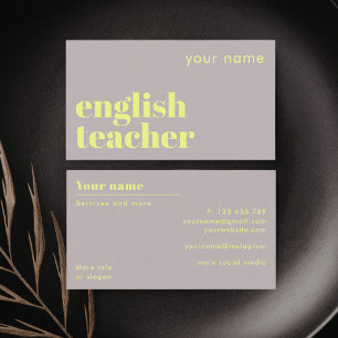 ESL-Lehrer Englisch als Zweitsprache Visitenkarte