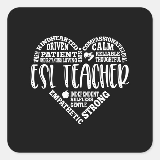 ESL-Lehrer, Englisch, Zweite Sprache Quadratischer Aufkleber (Vorderseite)