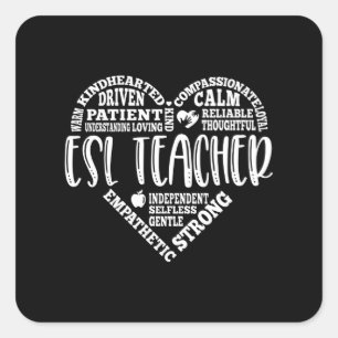 ESL-Lehrer, Englisch, Zweite Sprache Quadratischer Aufkleber
