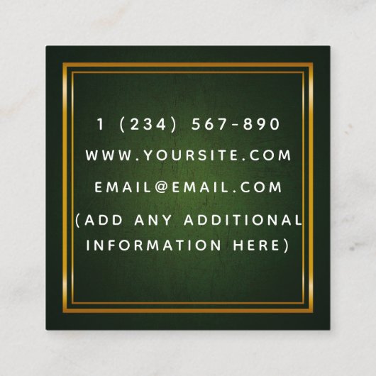 ESL Lehrer Englischer Lehrer Grüne Tafel Quadratische Visitenkarte (Rückseite)