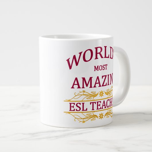 ESL-Lehrer Jumbo-Tasse (Vorderseite Rechts)
