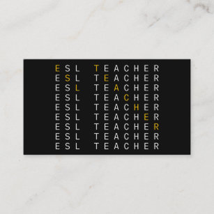 ESL Lehrer Lehrer Lehrer Wiederholtes Word Muster  Visitenkarte