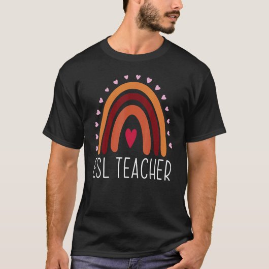 ESL Teacher Boho Rainbow Back To School Appreciati T-Shirt (Vorderseite)