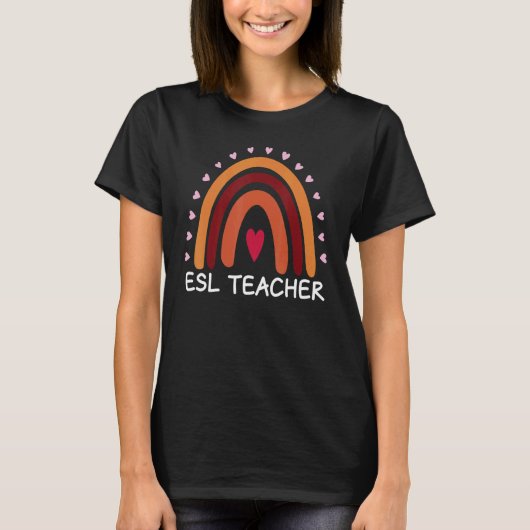 ESL Teacher Boho Rainbow Back To School Appreciati T-Shirt (Vorderseite)
