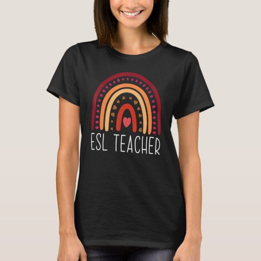ESL Teacher Boho Rainbow Back To School Appreciati T-Shirt (Vorderseite)