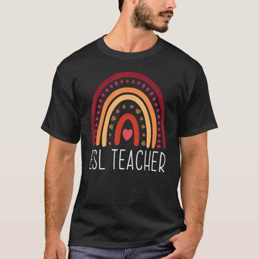 ESL Teacher Boho Rainbow Back To School Appreciati T-Shirt (Vorderseite)