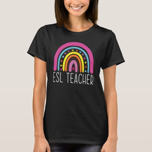 ESL Teacher Boho Rainbow Back To School Appreciati T-Shirt (Vorderseite)