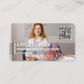 Esl Teacher Custom Foto QR Visitenkarte (Vorderseite)