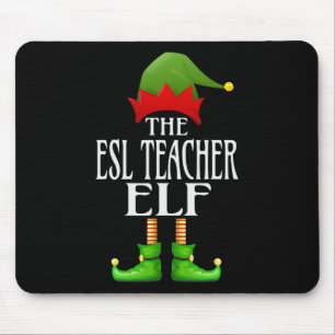 Esl Teacher Elf Xmas Funny Family Matching Group C Mousepad