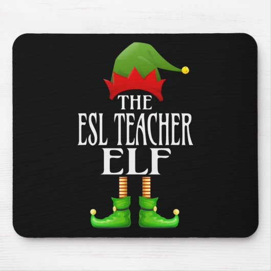 Esl Teacher Elf Xmas Funny Family Matching Group C Mousepad (Vorne)