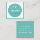 ESL Teacher English Instructor Notebook Lines Cool Quadratische Visitenkarte (Vorne/Hinten)