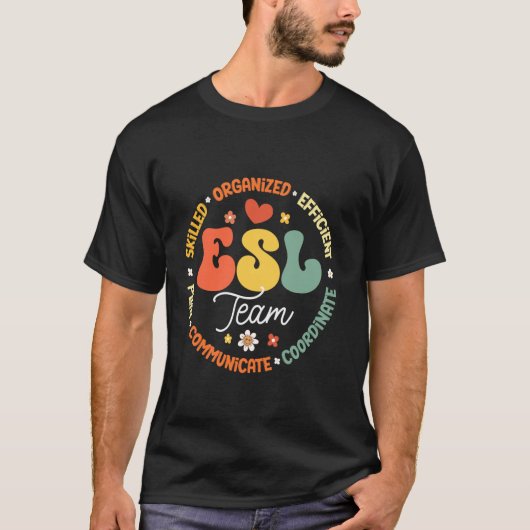 ESL Team Teacher English as a Second Language Squa T-Shirt (Vorderseite)