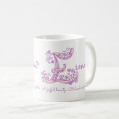 Esmae-Name bedeutet Herz-Blume E Monogramm Tasse (VorderseiteRechts)