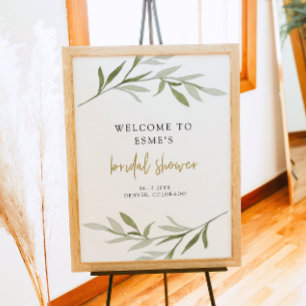 ESME Bohemian Greenery Gold Brautparty Willkommens Poster