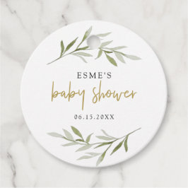 ESME Bohemisch Greenery & Gold Baby Dusche Geschenkanhänger