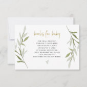 ESME Greenery Gold Baby Shower Books for Baby Card Einladung (Vorderseite)