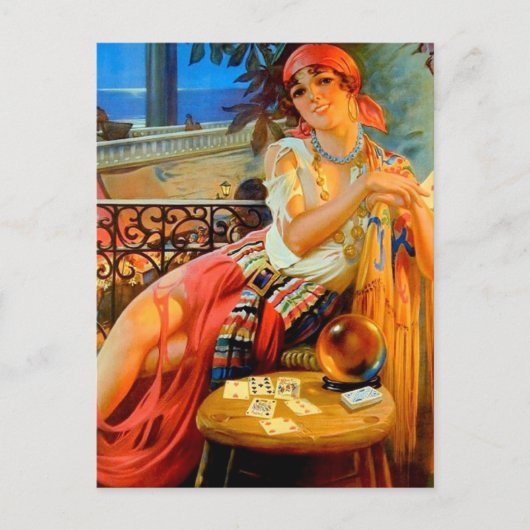 Esme, Vintage Wahrsagerin Postkarte (Vorderseite)
