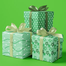 Esmeralda St. Patrick's Day Sweet Green Set von 3 Geschenkpapier Set