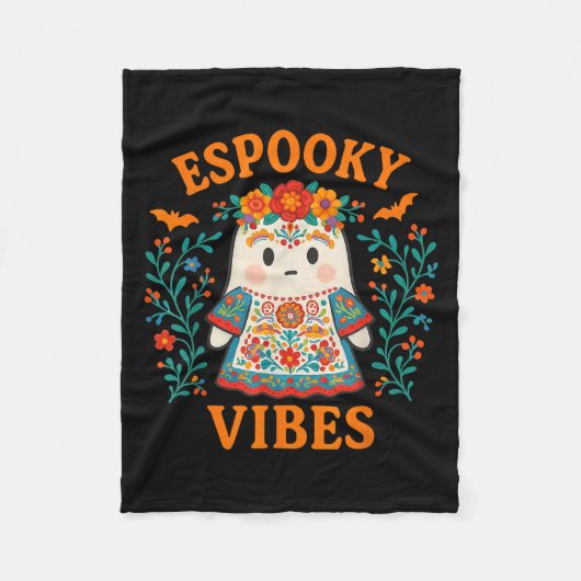 Esoky Vibes Maestra Halloween Spanish Mexican Boho Fleecedecke (Vorderseite)