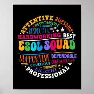 Esol Squad Lehrer und Schüler Team Zurück zur Schu Poster
