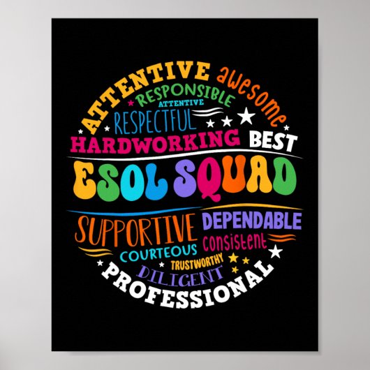 Esol Squad Teachers And Students Team Back To Scho Poster (Vorne)