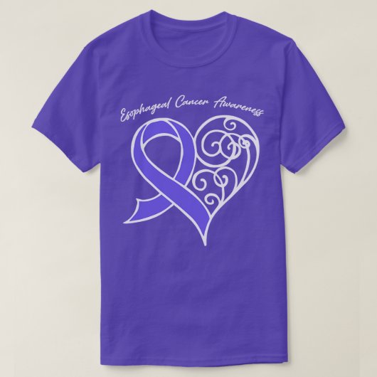 Esophageal Cancer Awareness Heart Ribbon Gift Vale T-Shirt (Design vorne)