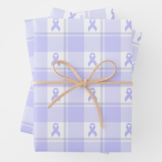 Esophageal Cancer Awareness Plaid Periwinkle Geschenkpapier Set (Beispiel)