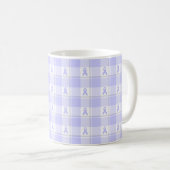 Esophageal Cancer Awareness Plaid, Periwinkle Kaffeetasse (VorderseiteRechts)