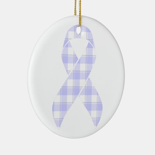 Esophageal Cancer Awareness Plaid Periwinkle Keramik Ornament (Rechts)