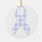 Esophageal Cancer Awareness Plaid Periwinkle Keramik Ornament (Vorne)