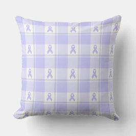 Esophageal Cancer Awareness Plaid Periwinkle Kissen