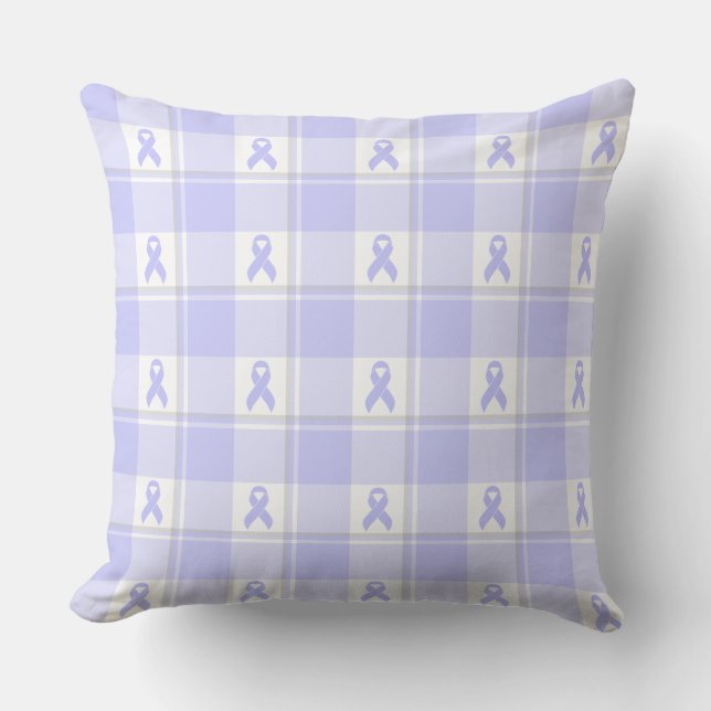 Esophageal Cancer Awareness Plaid Periwinkle Kissen (Vorderseite)