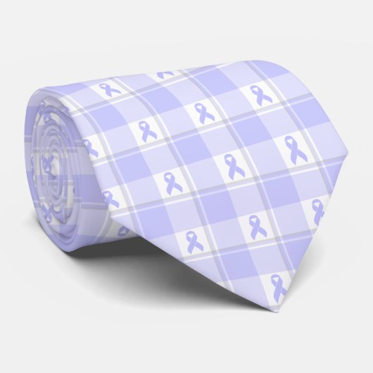 Esophageal Cancer Awareness Plaid Periwinkle Krawatte (Gerollt)