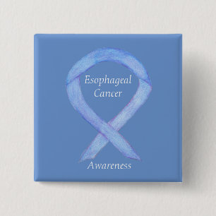 Esophageal Cancer Awareness Ribbon Custom Art Butt Button