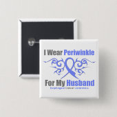 Esophageal Cancer Periwinkle Ribbon Husband Button (Vorne & Hinten)