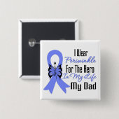 Esophageal Cancer Ribbon Hero Mein Vater Button (Vorne & Hinten)