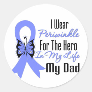 Esophageal Cancer Ribbon Hero Mein Vater Runder Aufkleber