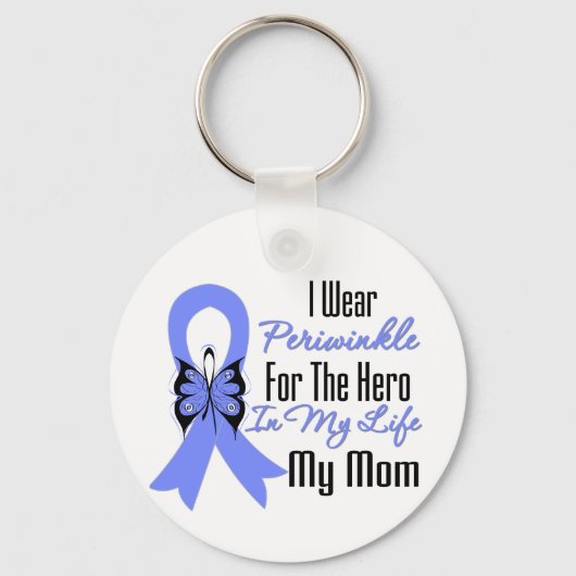 Esophageal Cancer Ribbon Hero Meine Mama Schlüsselanhänger (Vorderseite)