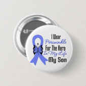Esophageal Cancer Ribbon Hero My Son Button (Vorne & Hinten)