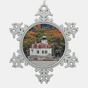 Esopus Meadows Leuchtturm Schneeflocken Zinn-Ornament