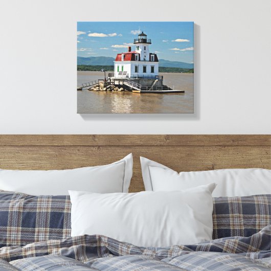 Esopus Meadows Lighthouse, New York Canvas Print Leinwanddruck (Insitu (Schlafzimmer))