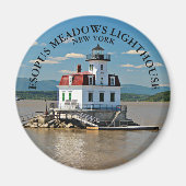 Esopus Meadows Lighthouse, New York Round Magnet (Vorne)