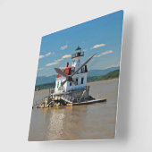 Esopus Meadows Lighthouse, New York Wall Clock Quadratische Wanduhr (Winkel)