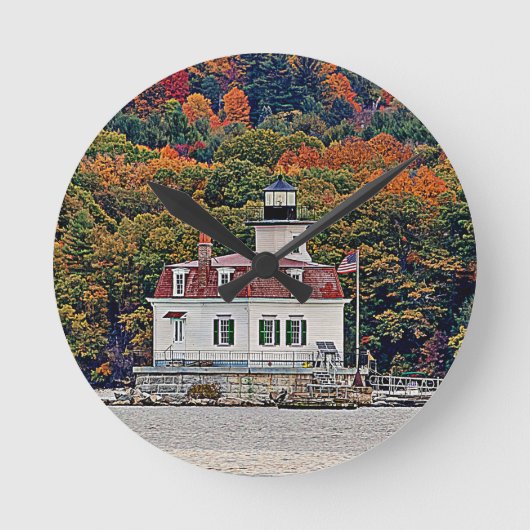 Esopus Meadows Lighthouse Runde Wanduhr (Vorderseite)