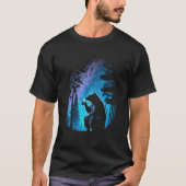 Esoteric Bear drinking Beer Night Forest 4 T-Shirt (Vorderseite)