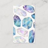Esoteric Crystal White Blue und Gold Visitenkarte (Rückseite)