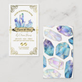 Esoteric Crystal White Blue und Gold Visitenkarte (Vorne/Hinten)